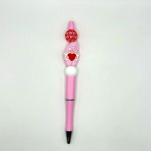 3/$30 Bundle • Pink Gnome with Heart Beaded Pen